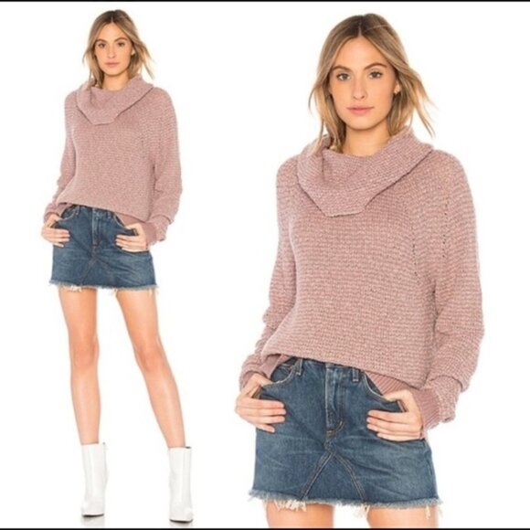 Free People By Your‎ Side Sweater in Mauve Small - Picture 1 of 5